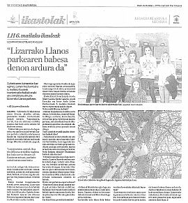LIZARRAKO LLANOS PARKEAREN BABESA DENON ARDURA DA