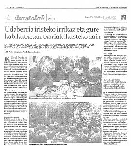 UDABERRIA IRISTEKO IRRIKAZ ETA GURE KABIKUTXETAN TXORIAK IKUSTEKO ZAIN
