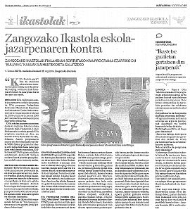 ZANGOZAKO IKASTOLA ESKOLA-JAZARPENAREN KONTRA