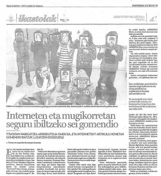 INTERNETEN ETA MUGIKORRETAN SEGURU IBILTZEKO SEI GOMENDIO