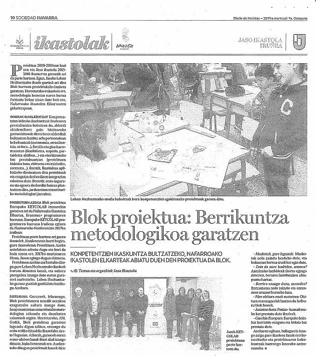 BLOK PROIEKTUA: BERRIKUNTZA METODOLOGIKOA GARATZEN
